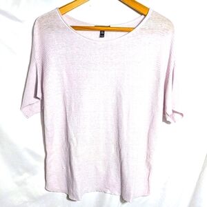 Eileen Fisher Light Lavender Organic Linen Boxy Top, Easter, Spring, Summer, LP‎
